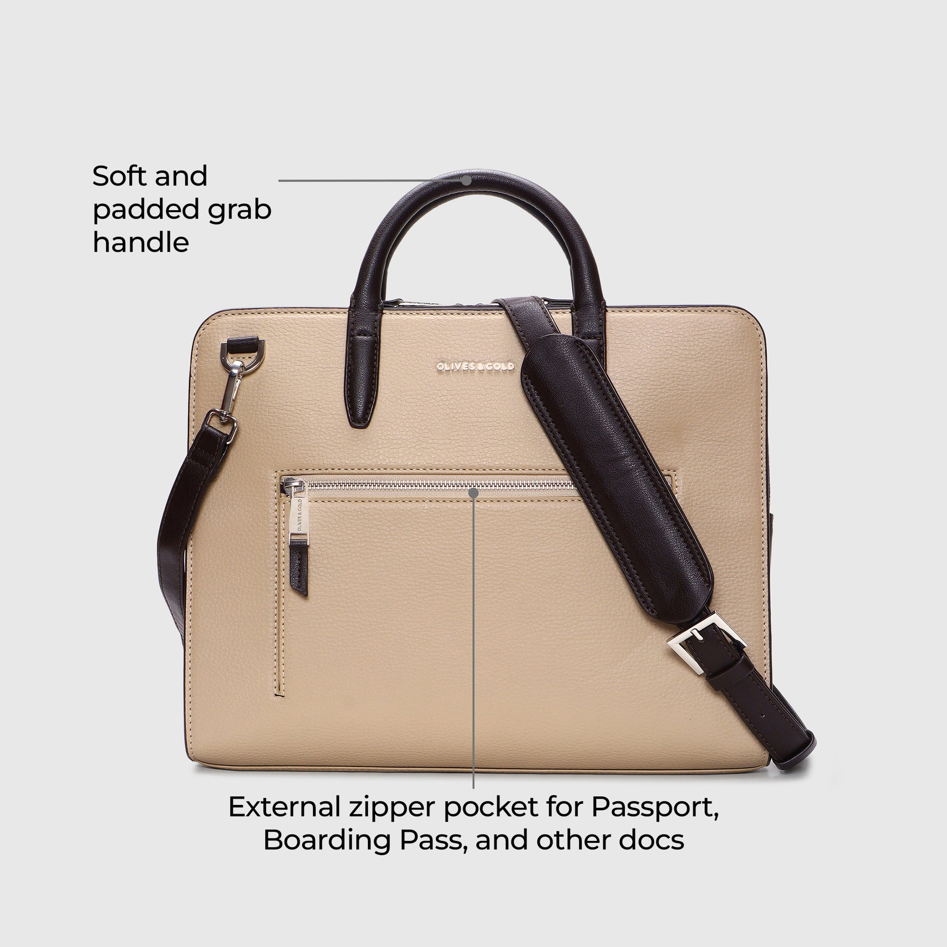 SMITH BRIEFCASE Shape of Confidence – OLIVES GOLD
